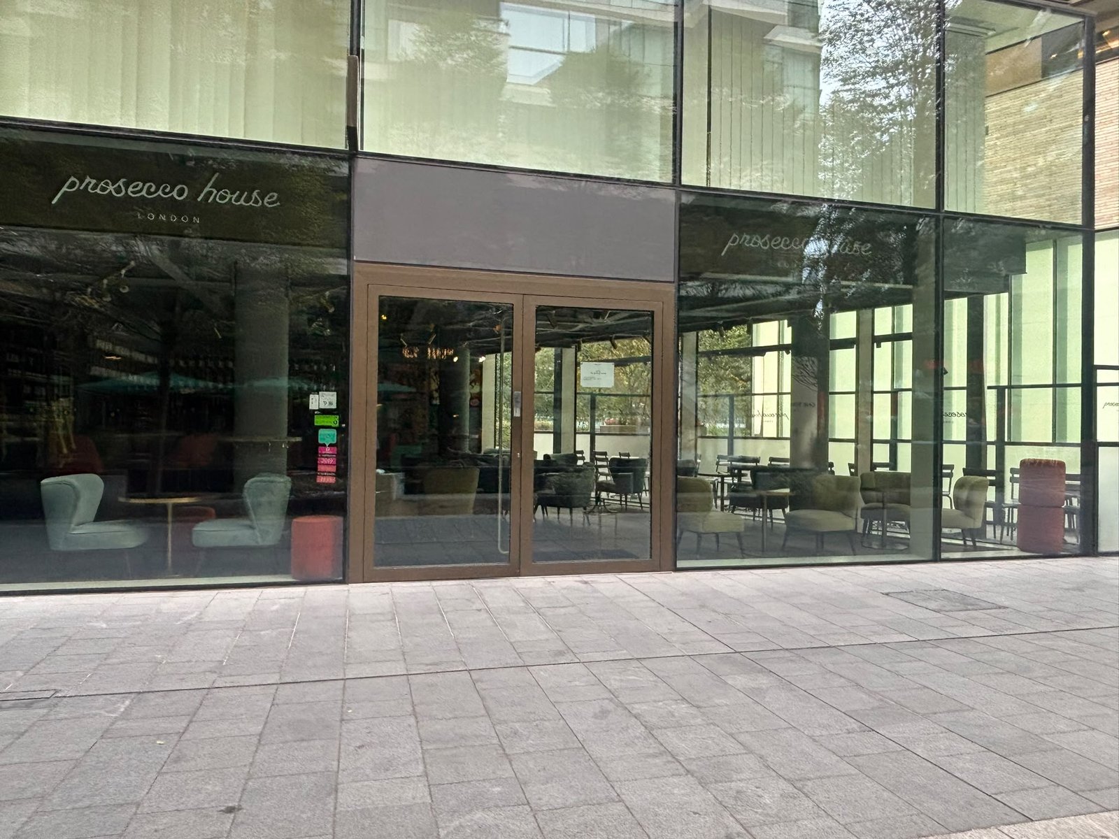 Exterior glazing at Prosecco House