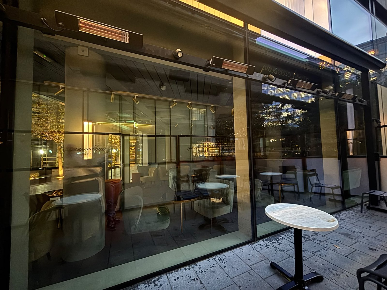 Exterior glazing at Prosecco House